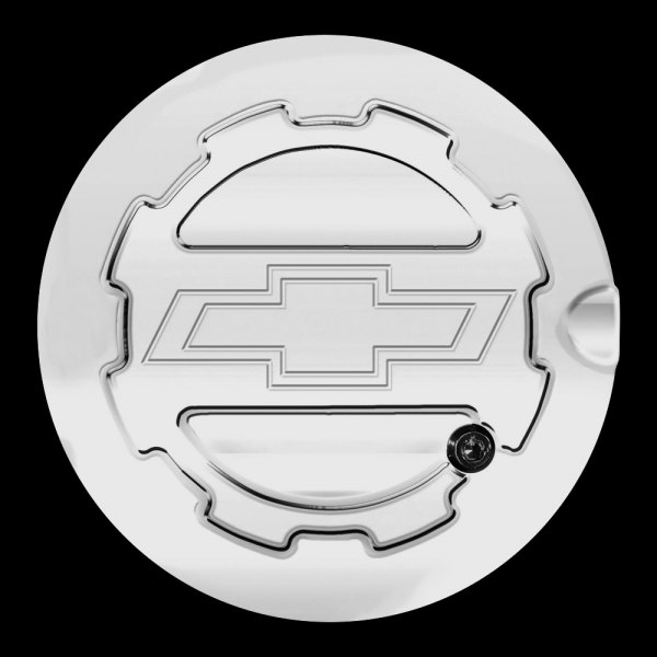 American Brother Designs® - Chrome Locking Fuel Door with Bowtie Logo
