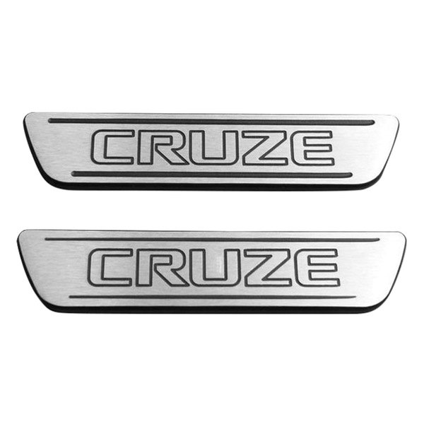 ABD® - Two Toned Matte Black Door Sills with Cruze Logo