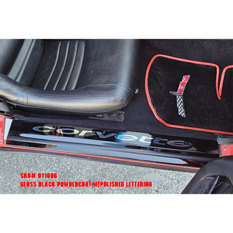 ACC® - Gloss Black Door Sills with Polished Corvette Logo