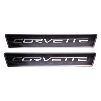 ACC® - Polished/Carbon Fiber Outer Door Sills with Corvette Logo