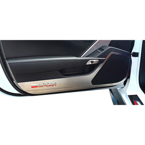 American Car Craft® - GM Licensed Brushed Door Guards With Grand Sport Logo