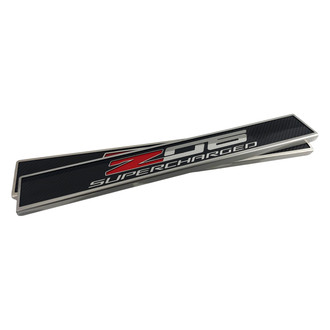 ACC® - Non-Illuminated Polished/Carbon Fiber Door Sills with Z06 Supercharged Logo