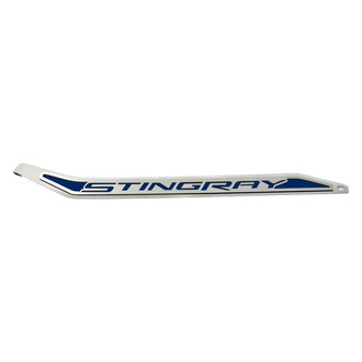 ACC® - Polished/Brushed Passenger Side Door Prop with Dark Blue Stingray Logo