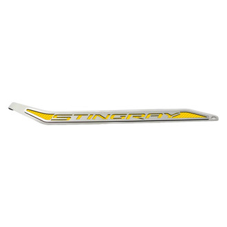 ACC® - Polished/Brushed Passenger Side Door Prop with Yellow Stingray Logo