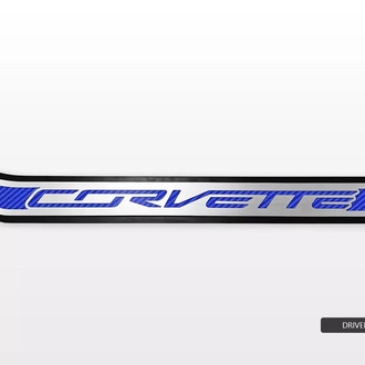 ACC® - Polished Passenger Side Door Prop with Blue Corvette Logo