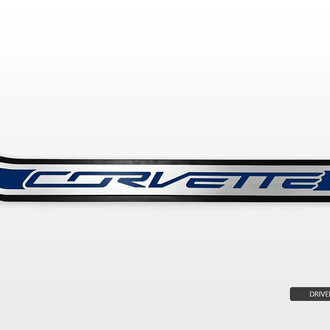 ACC® - Polished Passenger Side Door Prop with Dark Blue Corvette Logo