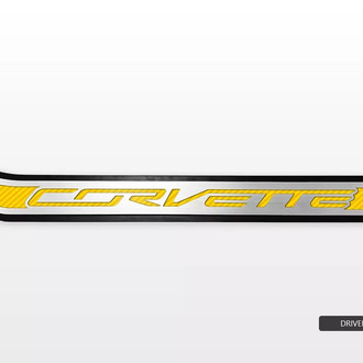 ACC® - Polished Passenger Side Door Prop with Yellow Corvette Logo