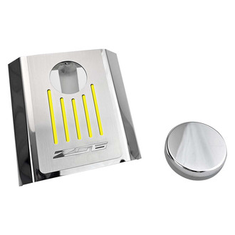 ACC® - Z06 Style Polished Master Cylinder Cover with Yellow Solid Ribbed Top Plate