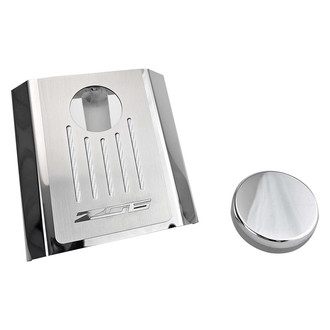 ACC® - Z06 Font Style Polished Master Cylinder Cover with White Carbon Fiber Ribbed Top Plate