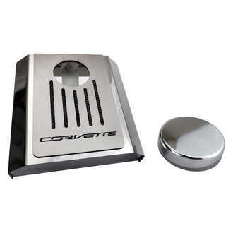 ACC® - Corvette Style Polished Master Cylinder Cover with Ribbed Top Plate