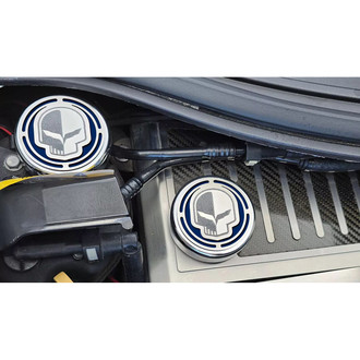 ACC® - Jake Style Chrome Dark Blue Solid Cap Cover Set