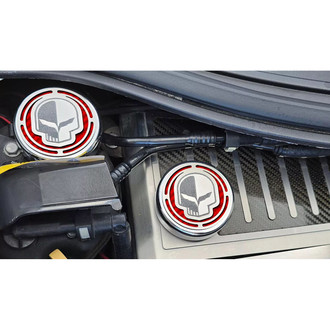 ACC® - Jake Style Chrome Red Carbon Fiber Cap Cover Set