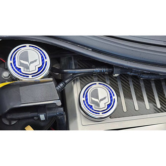 ACC® - Jake Style Chrome Blue Carbon Fiber Cap Cover Set