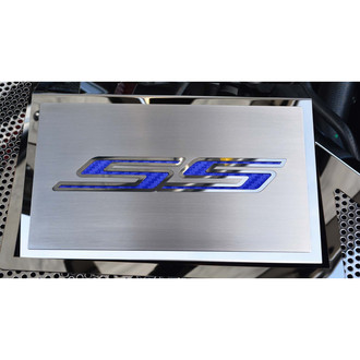 ACC® - Brushed Fuse Box Plate with Blue Carbon Fiber SS Logo
