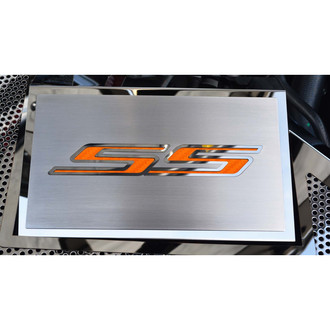 ACC® - Brushed Fuse Box Plate with Orange Carbon Fiber SS Logo