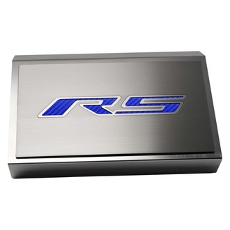 ACC® - Brushed Fuse Box Plate with Blue Carbon Fiber RS Logo