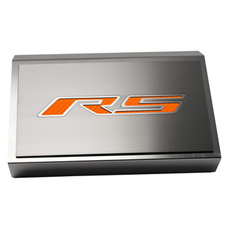 ACC® - Brushed Fuse Box Plate with Orange Carbon Fiber RS Logo