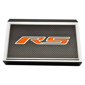 ACC® - Brushed Fuse Box Plate with Orange Carbon Fiber RS Logo
