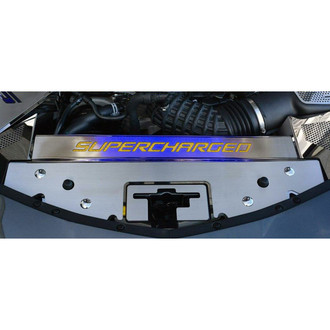 ACC® - Brushed Front Header Insert with Orange Carbon Fiber "Supercharged" Logo