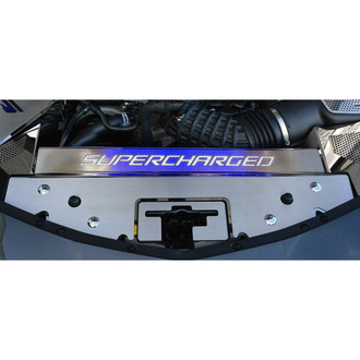 ACC® - Brushed Front Header Insert with White Carbon Fiber "Supercharged" Logo