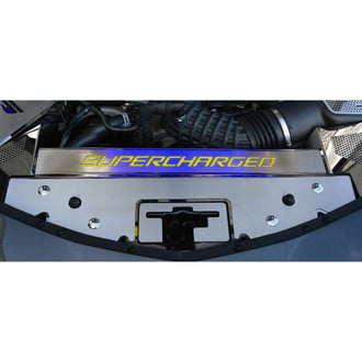 ACC® - Brushed Front Header Insert with Yellow Carbon Fiber "Supercharged" Logo