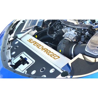 ACC® - Carbon Fiber Front Header Insert with Orange Carbon Fiber "Supercharged" Logo