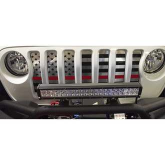 ACC® - 1-Pc American Flag Style Brushed Laser Cut Main Grille