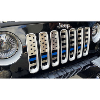 ACC® - 1-Pc American Flag Style Brushed Laser Cut Main Grille
