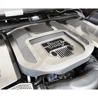 ACC® - Non-Illuminated Brushed Engine Shroud Cover with Jeep Logo
