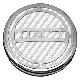 ACC® - Chrome Cap Cover Set with White Carbon Fiber HEMI Logo
