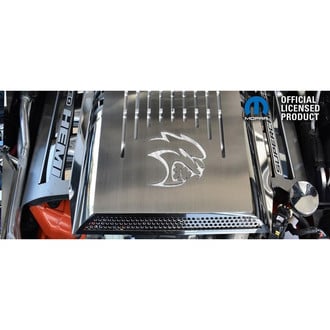 ACC® - HELLCAT Logo Style Polished Engine Cover with Carbon Fiber Inlay