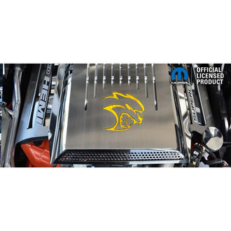 ACC® - HELLCAT Logo Style Polished Engine Cover with Carbon Fiber Inlay