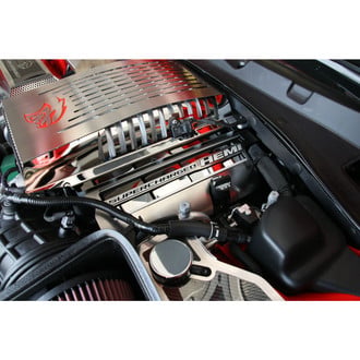 ACC® - Brushed Fuel Rail Covers with Red Eye
