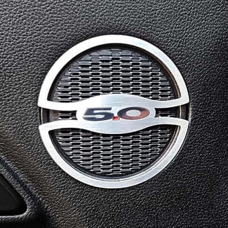 ACC® - Brushed Midrange Door Speaker Trim Rings with 5.0 Logo