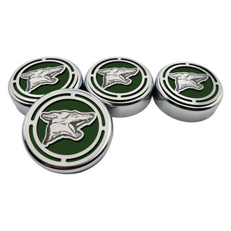 ACC® - Coyote Style Chrome Bullet Green Solid Cap Cover Set