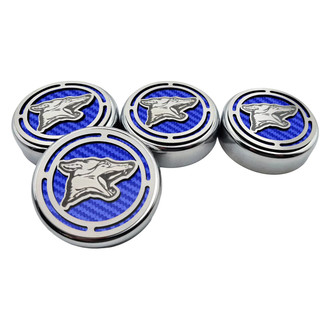 ACC® - Coyote Style Chrome Blue Carbon Fiber Cap Cover Set