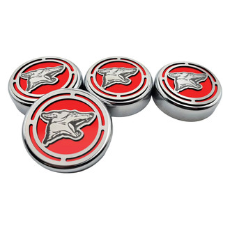 ACC® - Coyote Style Chrome Bright Red Solid Cap Cover Set