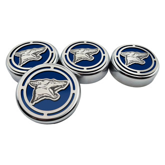 ACC® - Coyote Style Chrome Ford Blue Solid Cap Cover Set