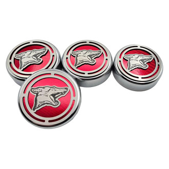 ACC® - Coyote Style Chrome Red Carbon Fiber Cap Cover Set