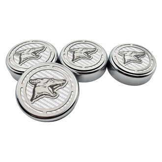 ACC® - Coyote Style Chrome White Carbon Fiber Cap Cover Set
