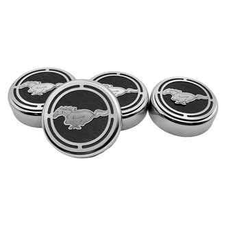 ACC® - Pony Style Chrome Brushed Black Solid Cap Cover Set