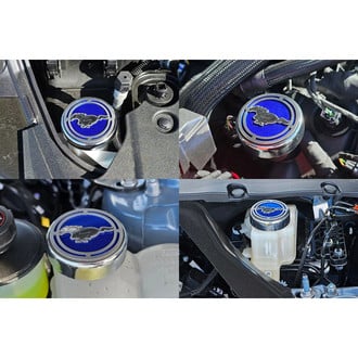 ACC® - Pony Style Chrome Ford Blue Solid Cap Cover Set