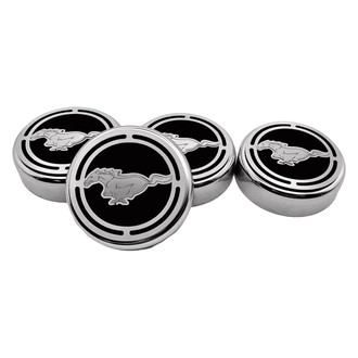 ACC® - Pony Style Chrome Black Solid Cap Cover Set