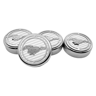 ACC® - Pony Style Chrome White Carbon Fiber Cap Cover Set