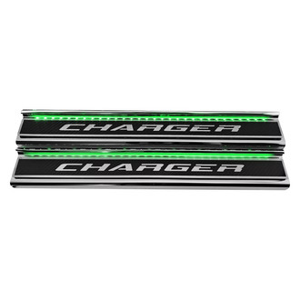 ACC® - Illuminated Polished/Carbon Fiber Front Door Sills with Charger Logo