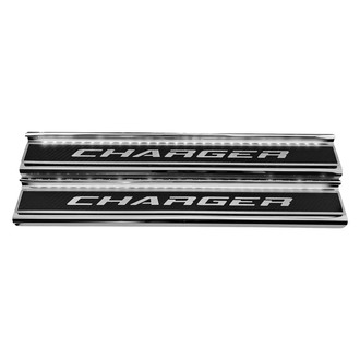 ACC® - Illuminated Polished/Carbon Fiber Front Door Sills with Charger Logo