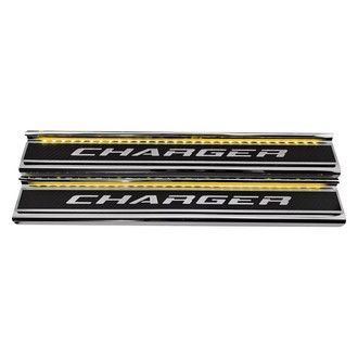 ACC® - Illuminated Polished/Carbon Fiber Front Door Sills with Charger Logo