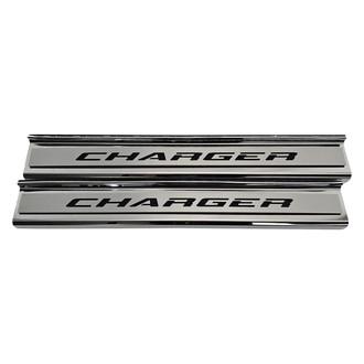 ACC® - Non-Illuminated Polished Front Door Sills with Black Charger Logo
