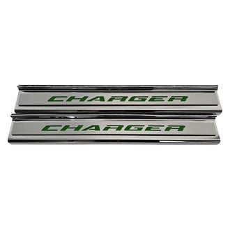 ACC® - Non-Illuminated Polished Front Door Sills with Green Charger Logo
