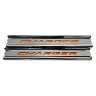 ACC® - Non-Illuminated Polished Front Door Sills with HEMI Orange Charger Logo